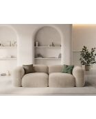 Canapé Modulaire Velours Lony 4 Places Beige Clair - 250x100x68 cm