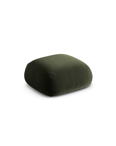 Pouf Velours Lony 1 Place Vert - 95x95x40 cm