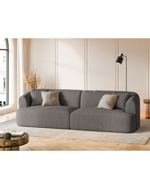 Canapé Modulaire Talia 4 Places Gris - 255x90x70 cm