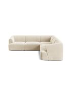 Divano angolare modulare simmetrico Talia a 6 posti in velluto beige chiaro - 255x255x70 cm