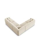 Divano angolare modulare simmetrico Talia a 6 posti in velluto beige chiaro - 255x255x70 cm
