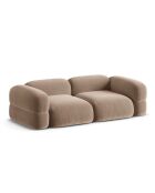 Canapé Modulaire Velours Lony 4 Places Beige Foncé - 250x100x68 cm