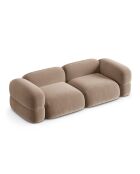 Canapé Modulaire Velours Lony 4 Places Beige Foncé - 250x100x68 cm