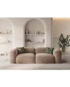 Canapé Modulaire Velours Lony 4 Places Beige Foncé - 250x100x68 cm