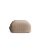 Pouf Lungo in Velluto 1 Posto Beige Scuro - 95x95x40 cm