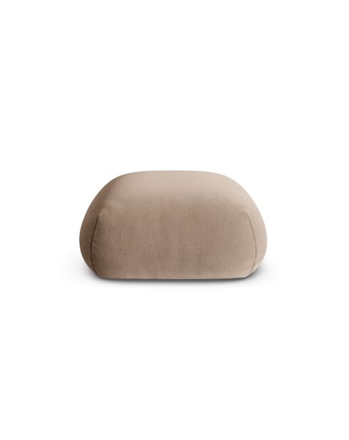 Pouf Velours Lony 1 Place Beige Foncé - 95x95x40 cm