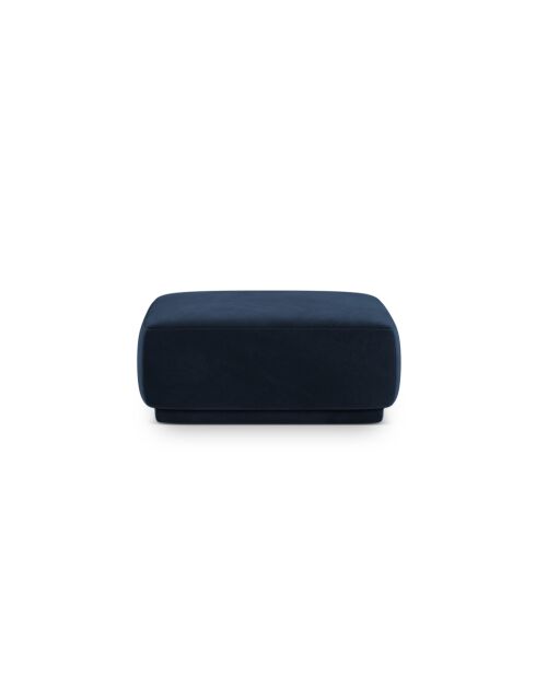 Pouf Velours Jane 1 Place Bleu Roi - 90x90x42 cm