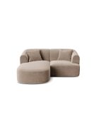 Talia 3-zits modulaire fluwelen hoekbank rechts donkerbeige - 180x156x70 cm