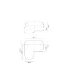 Talia 3-zits modulaire fluwelen hoekbank rechts donkerbeige - 180x156x70 cm