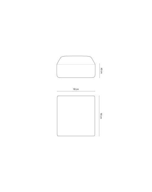 Pouf Velours Talia 1 Place Pétrole Profond - 90x90x40 cm