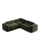 Canapé d'angle modulaire symétrique en velours Lony 5 Places Vert - 250x250x68 cm
