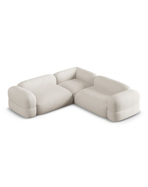 Canapé d'angle symétrique modulable Lony 5 Places Beige - 250x250x68 cm