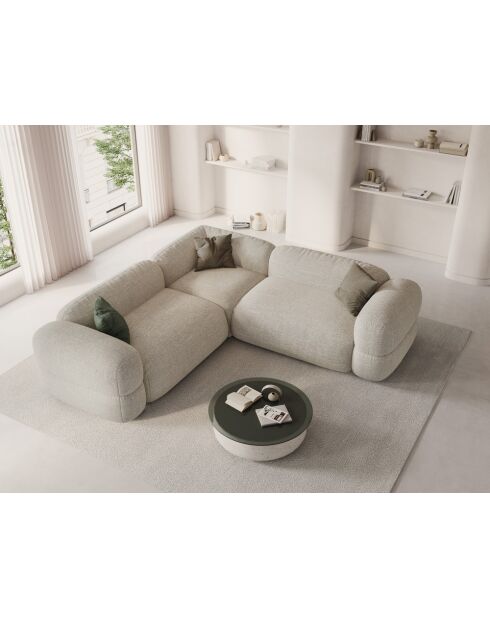 Canapé d'angle symétrique modulable Lony 5 Places Beige - 250x250x68 cm