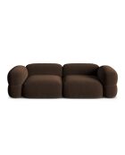 Canapé Modulaire Velours Lony 4 Places Chocolat - 250x100x68 cm