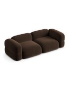 Canapé Modulaire Velours Lony 4 Places Chocolat - 250x100x68 cm