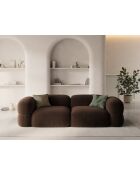 Canapé Modulaire Velours Lony 4 Places Chocolat - 250x100x68 cm