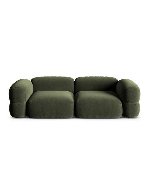 Canapé Modulaire Velours Lony 4 Places Vert - 250x100x68 cm