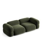 Lony Modulares 4-Sitzer-Sofa aus grünem Samt, 250 x 100 x 68 cm