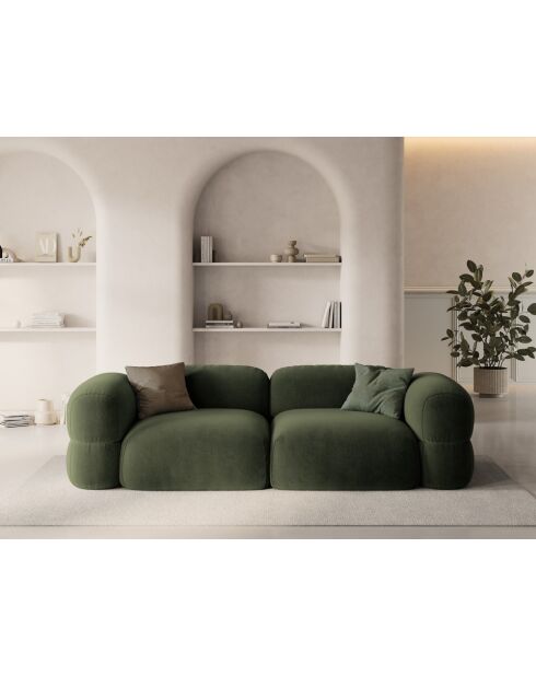 Canapé Modulaire Velours Lony 4 Places Vert - 250x100x68 cm