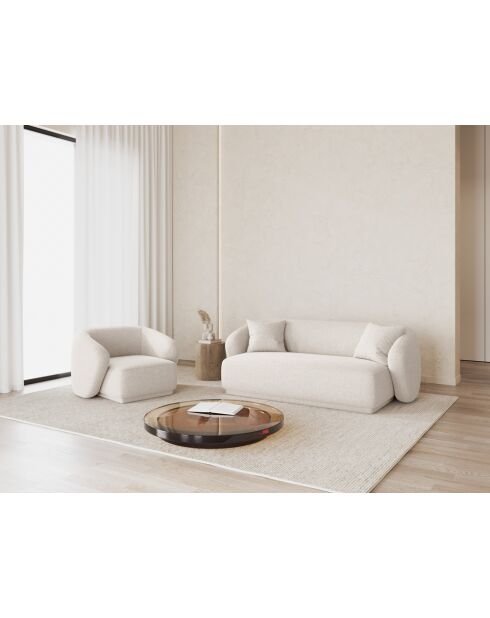 Fauteuil Jane 1 Place Beige Clair - 93x90x74 cm