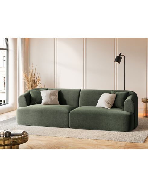 Canapé Modulaire Velours Talia 4 Places Vert - 255x90x70 cm