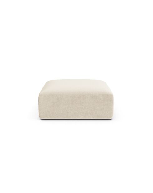 Pouf Velours Talia 1 Place Beige Clair - 90x90x40 cm
