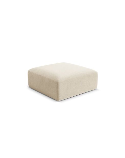 Pouf Velours Talia 1 Place Beige Clair - 90x90x40 cm