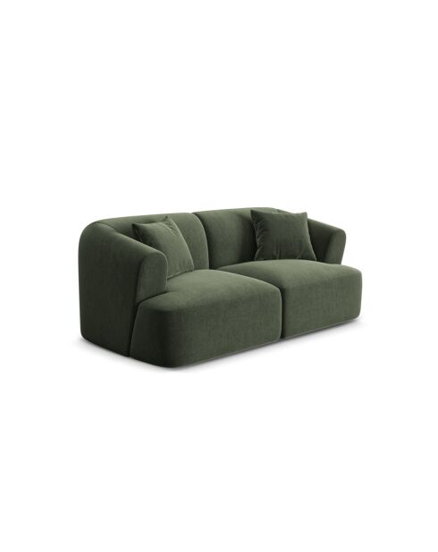 Talia Modulares 2-Sitzer-Sofa aus grünem Samt, 180 x 90 x 70 cm