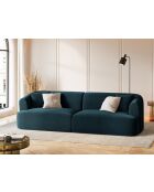 Canapé Modulaire Velours Talia 4 Places Pétrole Profond - 255x90x70 cm