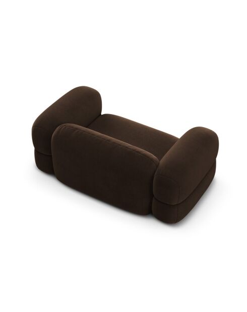 Canapé Velours Lony 2 Places Chocolat - 180x100x68 cm