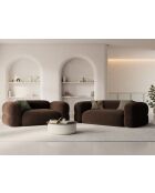 Canapé Velours Lony 2 Places Chocolat - 180x100x68 cm