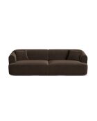 Canapé Modulaire Velours Talia 4 Places Chocolat - 255x90x70 cm
