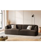 Canapé Modulaire Velours Talia 4 Places Chocolat - 255x90x70 cm