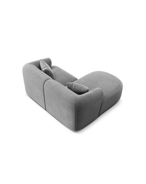 Canapé D'Angle Droit Velours Modulable Talia 3 Places Gris - 180x156x70 cm