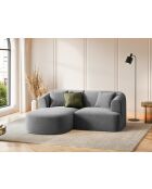 Talia 3-zits grijze 3-zits modulaire fluwelen hoekbank met rechte hoek - 180x156x70 cm