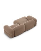 Canapé D'Angle Gauche Velours Modulable Lony 3 Places Beige Foncé - 250x147x68 cm