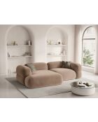 Canapé D'Angle Gauche Velours Modulable Lony 3 Places Beige Foncé - 250x147x68 cm