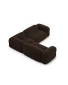 Divano angolare modulare in velluto simmetrico a 5 posti Lony Chocolate - 250x250x68 cm