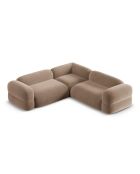 Sofá esquinero modular de terciopelo simétrico Lony de 5 plazas, beige oscuro, 250 x 250 x 68 cm