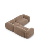 Sofá esquinero modular de terciopelo simétrico Lony de 5 plazas, beige oscuro, 250 x 250 x 68 cm