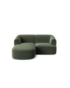 Canapé D'Angle Gauche Velours Modulable Talia 3 Places Vert - 180x156x70 cm