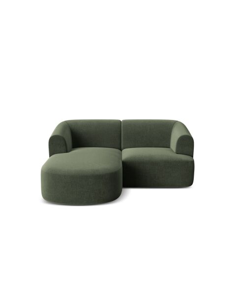 Canapé D'Angle Gauche Velours Modulable Talia 3 Places Vert - 180x156x70 cm