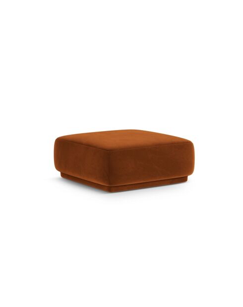 Pouf Velours Jane 1 Place Terracotta - 90x90x42 cm