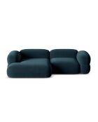 Divano angolare destro Lony Modular Velvet 3 posti Deep Petrol - 250x147x68 cm