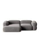 Lony Modulares 3-Sitzer-Ecksofa aus Samt, grau, 250 x 147 x 68 cm