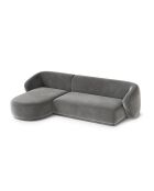 Jane Velvet Ecksofa für 4 Personen, grau, rechts, 260 x 155 x 74 cm
