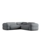 Lony Modulares symmetrisches Ecksofa für 5 Personen, Grau — 250 x 250 x 68 cm