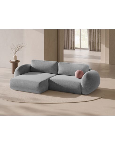 Canapé D'Angle Convertible Avec Rangement Kora 3 Places Gris Clair - 262x149x88 cm