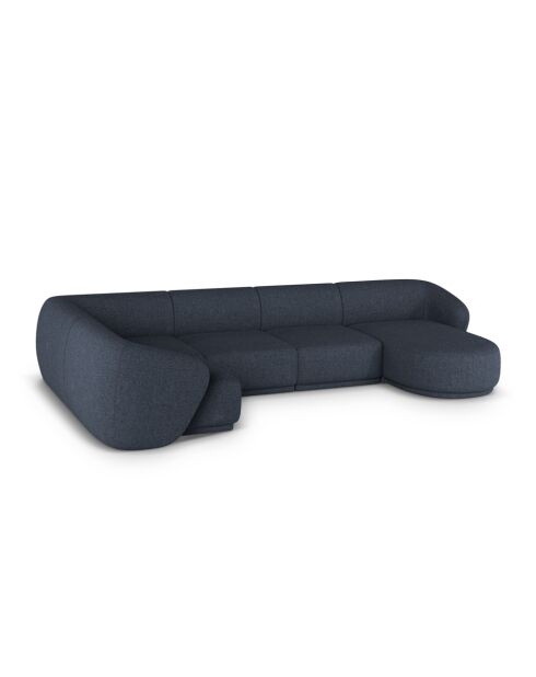 Canapé D'Angle Panoramique Droit Ouvert Jane 6 Places Bleu Marine - 336x166x74 cm
