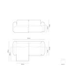 Kora 3-zits lichtbeige converteerbare hoekbank met opbergruimte - 262x149x88 cm